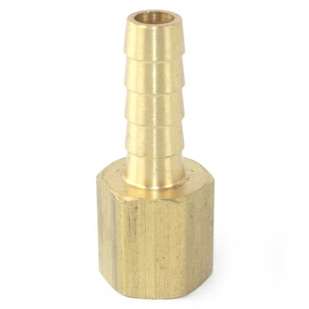 Interstate Pneumatics Brass Hose Fitting, Connector, 3/8 Inch Barb x 1/4 Inch Female NPT End, PK 50 FF46-50K